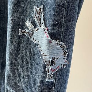 STETSON skinny jeans with one of a kind patches
